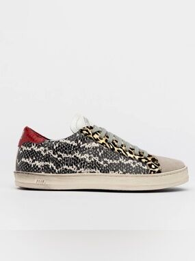 P448 John Snake-Print Low Top Lace-Up Sneakers Womens Size EU38 US7.5